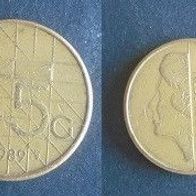 Münze Holland: 5 Gulden 1989
