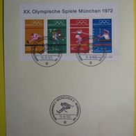 Olympia München 1972 - MiNr: Block 8 ( 734-737 ) / Ersttag / Sonderstempel