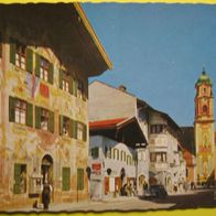 Postkarte- Mittenwald / Dorfstraße mit Neunerhaus / Pfarrkirche / Bayern- ungebraucht