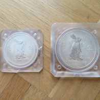 1 + 2 Unzen Münzen Silber - Australien Lunar I Hase 1999