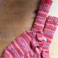 Handarbeit * Kuschelige Wollsocken aus Regia-Sockenwolle, Gr. 38/39, orange