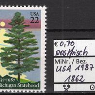 USA 1987 150 Jahre Staat Michigan MiNr. 1862 postfrisch