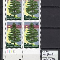 USA 1987 150 Jahre Staat Michigan Viererblock MiNr. 1862 postfrisch Eckrand