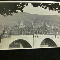 Heidelberger Schloss -alte Fotograpie mit Alte Brücke und Göttin Minerva-