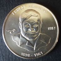 Hemingway Silber Gedenkmünze, Kuba, Cuba, unzirkuliert, sehr rar