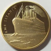 Gedenkmünze/ Medaille „RMS Titanic“, Vergoldet
