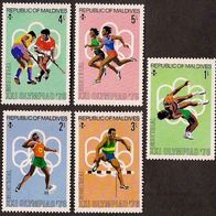 Briefmarken 5x Sport Malediven Lot Konvolut