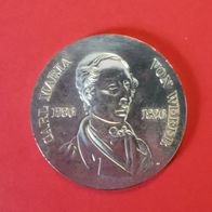 10 DDR Mark Silber Münze Carl Maria von Weber von 1976