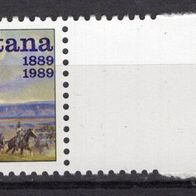 USA 1989 100 Jahre Staat Montana MiNr. 2027 postfrisch Rand rechts