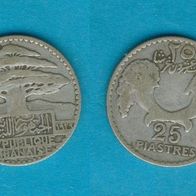 Libanon 25 Piastres 1929 Silber Auflage 600 000 Stück RAR