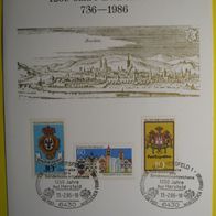Offizielles Jubiläumsblatt - 1250 Jahre Bad Hersfeld - Ersttag - 1986