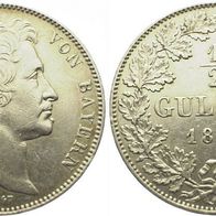 Bayern 1/2 Gulden 1844 König LUDWIG I. (1825 - 1848) vz