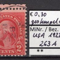 USA 1922 Freimarke: Persönlichkeiten und Landesmotive MiNr.263 A gestempelt