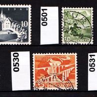 Sz014 - Schweiz Mi. Nr. 497 + 501 + 502 + 505 + 530+ 531 o <