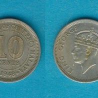 Malaysia 10 Cents 1948