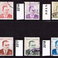 Tü009 - Türkei Mi. Nr. 2213 + 2214 + 2215 + 2216 + 2217 + 2218 Atatürk o <