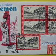 Einschreiben / Ersttagsbrief / 1973 / Bremen / MiNr. 789 - Mehrfachfrankatur