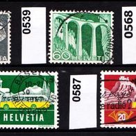 Sz016 - Schweiz Mi. Nr. 538 + 539 + 568 + 586 + 587 o <