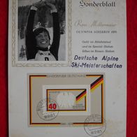 Sonderblatt Rosi Mittermaier - Olympia-Siegerin 1976 - Deutsche Alpine Ski-Meistersch