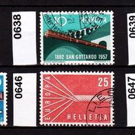 Sz018 - Schweiz Mi. Nr. 633 + 638 + 639 + 640 + 646 + 647 o <