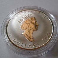 Maple Leaf 2001 Privy Mark Schlange, 1 oz 9999 Silber, 5 Dollars, gekapselt