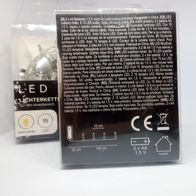 2 PSC Mini LED-Batterie-Lichterkette 15 LEDs warmweiß batteriebetrieben