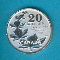 Kanada 20 Dollar Silber Maple Leaf Ahornblatt 2011 Silber