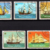 Vi003-Vignetten Briefmarken - Occussi-Ambeno - 5 Werte Segelschiffe o <