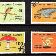 Vi010-Vignetten Briefmarken - Batum - 4 Werte Vögel und Pilze o <