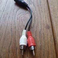 Audio Kabel, Adapter Klinkenbuchse, Klinke 3,5 mm auf 2 Cinchstecker
