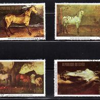 Vi018-Vignetten Briefmarken -Tschad -4 Werte-Pferde o <