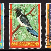 Vi030-Vignetten Briefmarken - Occussi-Ambeno -3 Werte Vögel o <