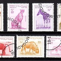 Vi027-Vignetten Briefmarken -Somali-Post - 11 Werte - Tierwelt o <