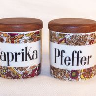 2 Gerold / Tettau-Porzellan Dosen - " Pfeffer & Paprika ", Modell-Nr.- 7045