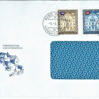 Poststück Brief + Dienstmarken Mi 57/ 59 FL Lichtenstein Gestempelt Briefmarken 76-94