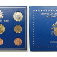 Vatikan Kursmünzensatz BU 2002 komplett Papst Johannes Paul II.