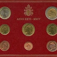 Vatikan Kursmünzensatz BU 2004 komplett Porträt Papst Johannes Paul II.