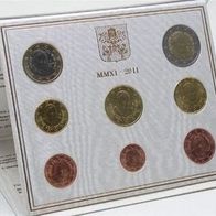 Vatikan Kursmünzensatz St 2011 komplett Blister, Porträt Papst Benedikt XVI.