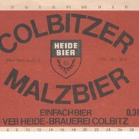 1 Bieretikett Colbitz , Malzbier , DDR
