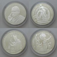 Vatikan 5 + 10 Euro 2002 Silber PP/ Proof Willkommen Euro, Papst Johannes Paul II.