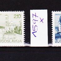 Ju025-Jugoslawien Mi. Nr.1596x + 1597x Sehenswürdigkeiten * * <