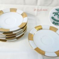 6 Unterteller mit breitem goldverziertem Rand Thun Porzellan Natalie schöne Erhaltung