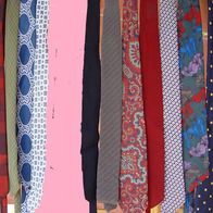 11 Herrenkrawatten schlipse bunt einfarbig Seide trevira polyester