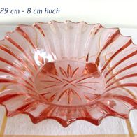 Omas Obstschale * schöne alte Glasschale Rosalinglas auf Füßchen Ø 29 cm