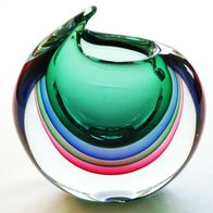 MURANO Sommerso Glas Vase / Design Luigi Onesto 1980