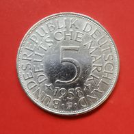 5 DMark Silberadler - Heiermann 1958 F Münze in 625er Silber