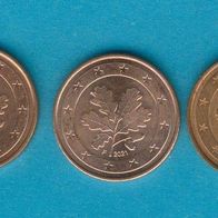 Deutschland 5 Cent alle aus 2021 kompl. A, D, F, G, J.