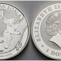 Australien Silbermünze 1 Dollar 2011 Koala Privy Berliner Bär s. Original-Scan