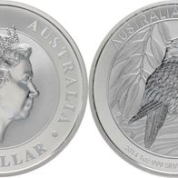 Australien Silbermünze PP 1 Oz Kookaburra 1 Dollar 2014 Privy Pferd s. Original-Scan