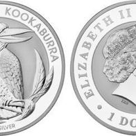 Australien Silbermünze PP 1 Oz Kookaburra 1 Dollar 2012 Jägerliest, s. Original-Scan